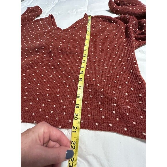 Papermoon Twist Back Sweater Crimson White Pom Pom Size Large - Picture 8 of 8